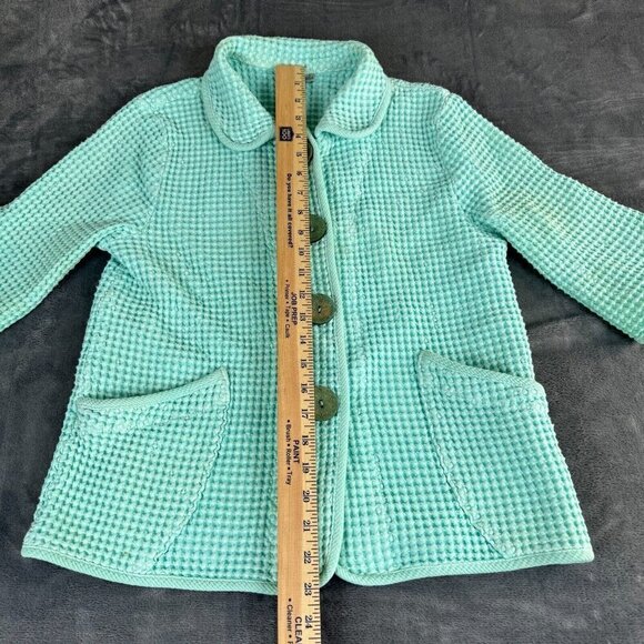 Focus Lagenlook Waffle tecture Jacket blouse top Pockets Buttons SZ Small Fairy - Picture 4 of 10